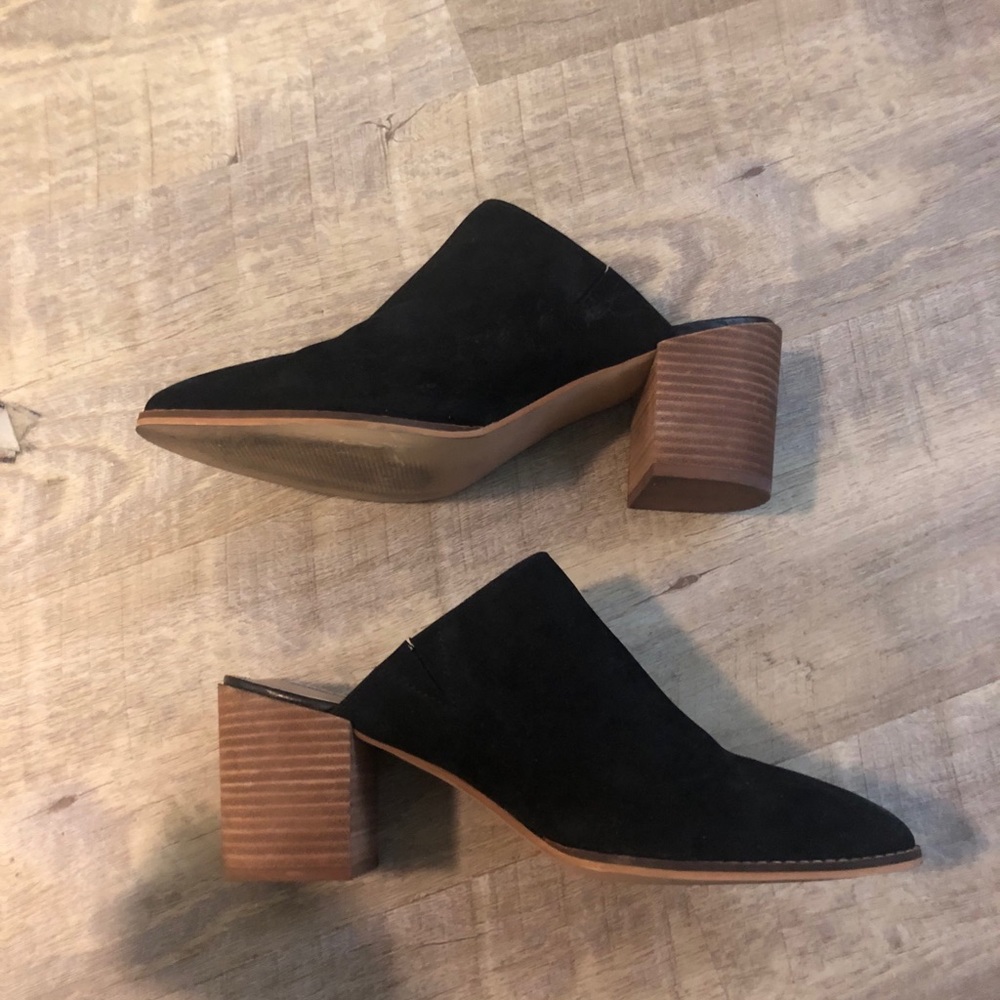 Steve Madden Black Suede Mules Size 10